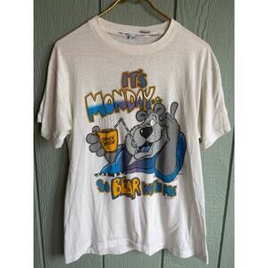 Vintage 80s Single Stitch Sun Sportswear Made In USA Wake Me Up Tee